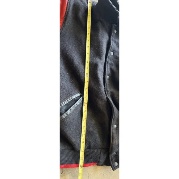Vintage Dehen Men’s Black Red Wool Budweiser Leather Bomber Jacket Sz XL 1998 - Picture 6 of 16